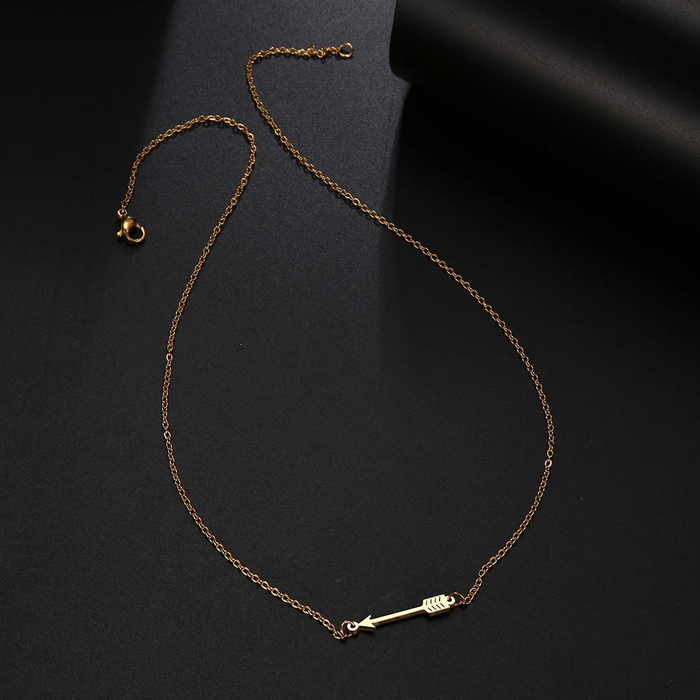 Lucky Love Arrow Charm Pendant Choker Necklace