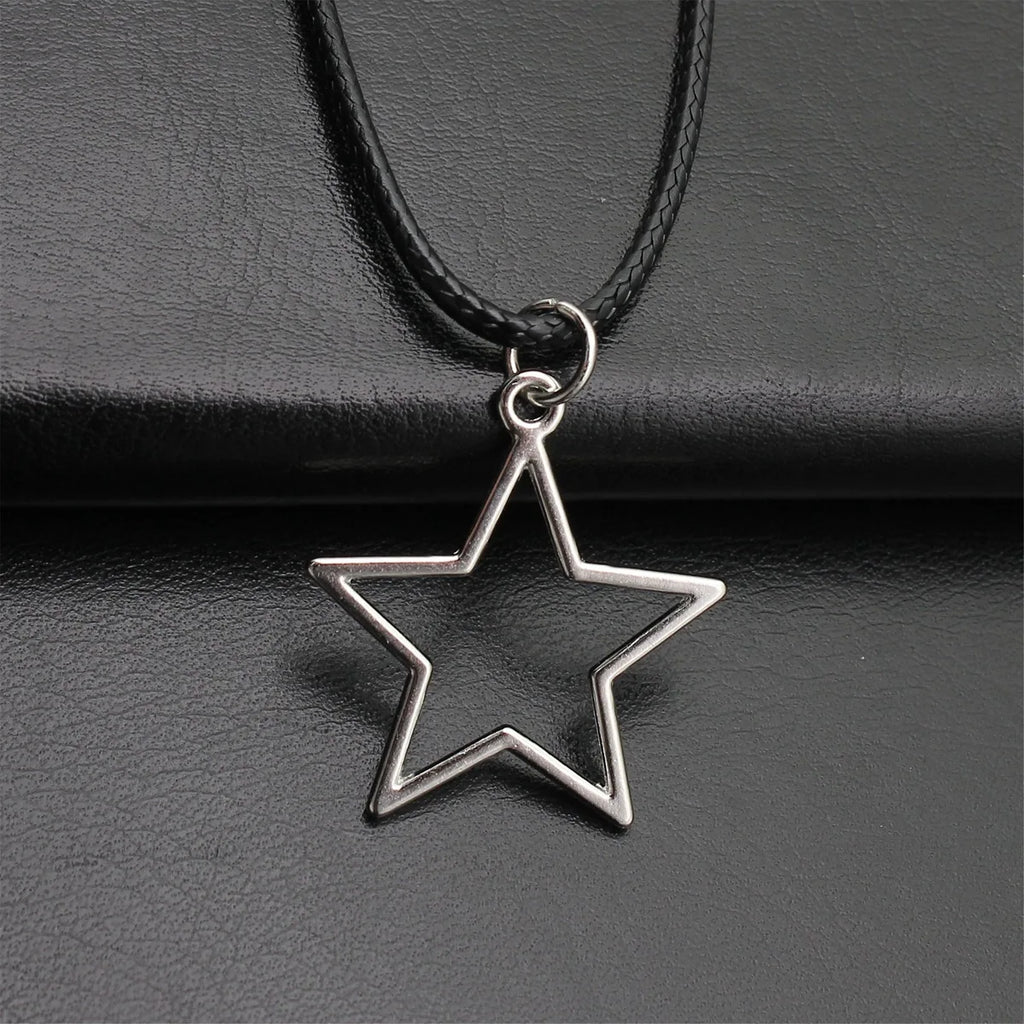Cute Pentagram Necklace Leather Chain 45Cm Male Jewelry Evening Cheapest Items