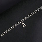 A-Z Initial Letter Cuban Chain Bracelet — Stainless Steel