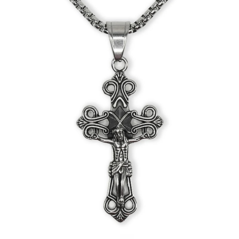 Classic St. Michael Cross Necklace — Stainless Steel