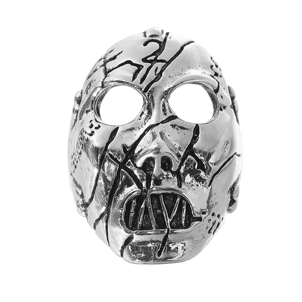 Robot Ghost Skull Open Ring — Stainless Steel