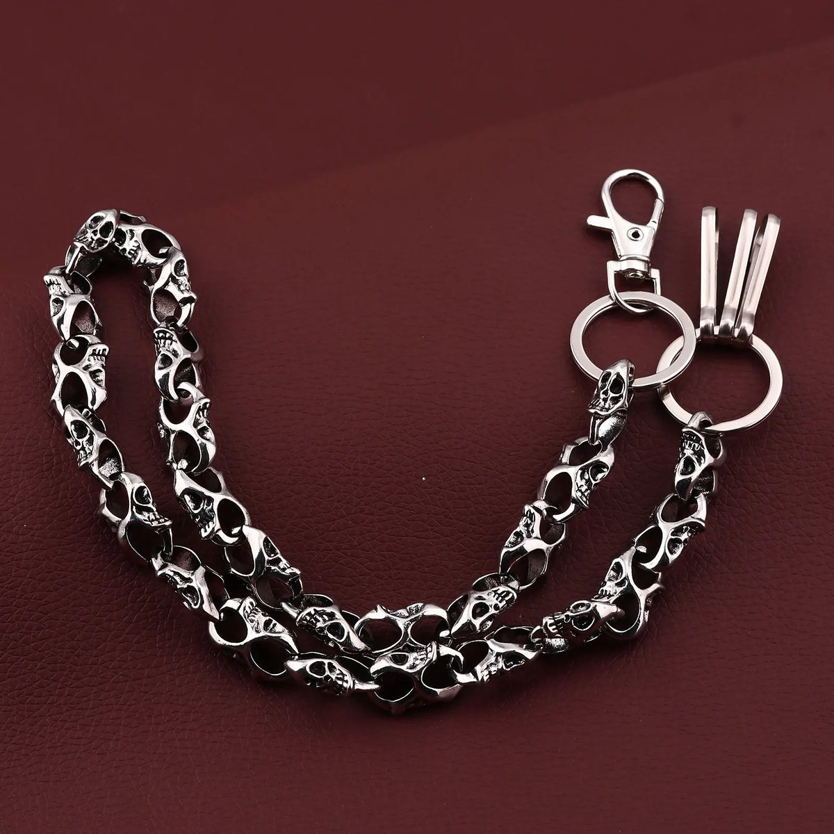 Dark Punk Skull Motorcycle Waist Trouser Chain