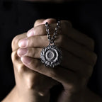 Original Van Gogh sunflower sunflower men's necklace high sense pendant nautical compass retro fashion trend pendant