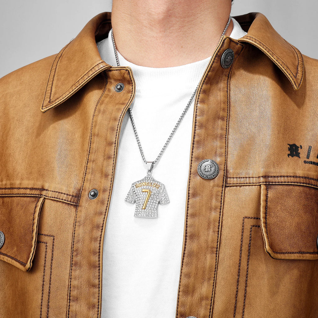 Football Jersey Pendant Necklace — Stainless Steel
