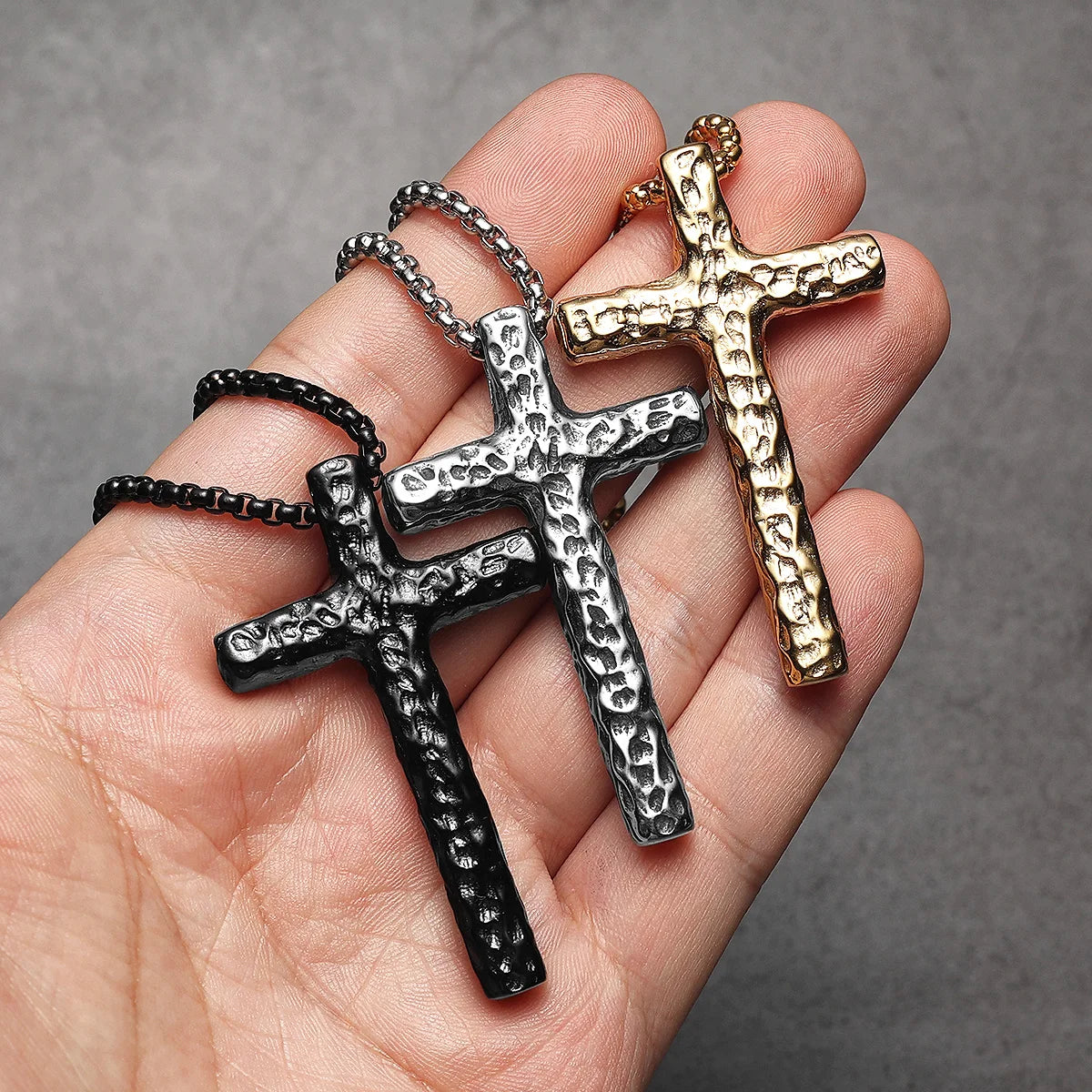 Cross Pendant Necklace — Stainless Steel