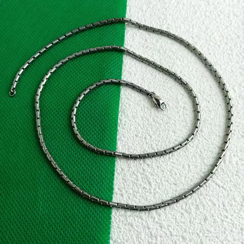 2.5mm Pure Titanium Snake Chain Necklace | Men Women Street Fashion Jewelry | Korean Style Round Pearl Chain Unisex