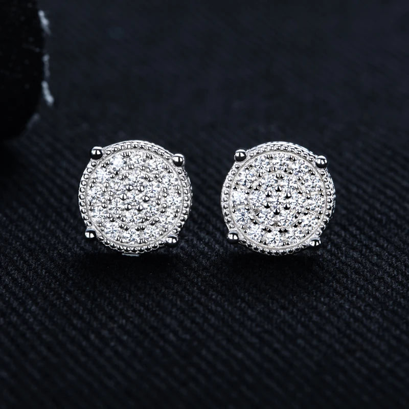 Iced Out Stud Earrings — 925 Silver