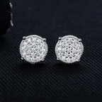 Iced Out Stud Earrings — 925 Silver
