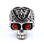 Men's Calvarium Skull hand Ring Gothic 316L Stainless Steel Biker Anel Motorcycle Band jewellery Gift free shipping