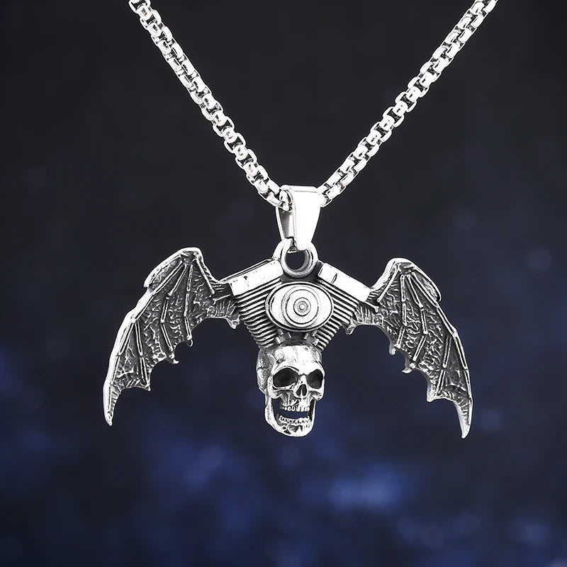 Three Wise Skulls Pendant — Stainless Steel