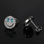 Iced Out Dollar Sign Stud Earrings Stainless Steel