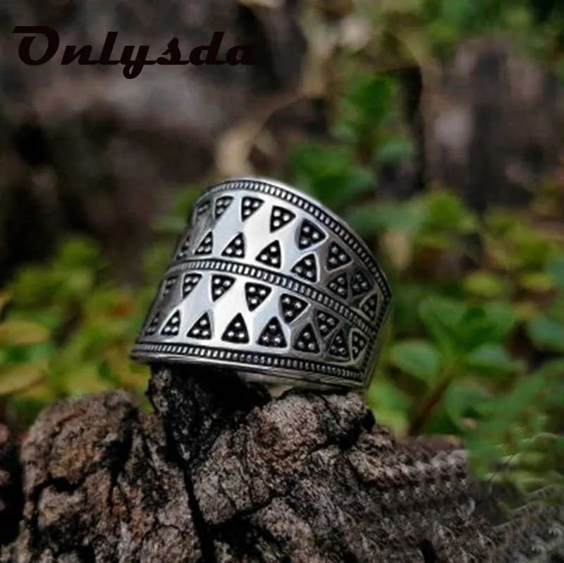 Stainless Steel Viking Simple Ring vintage Hammer retro punk Classic Ring Male finger Love Jewelry for man Gift OSR514