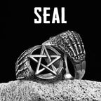 Pentagram Skull Ring — Stainless Steel