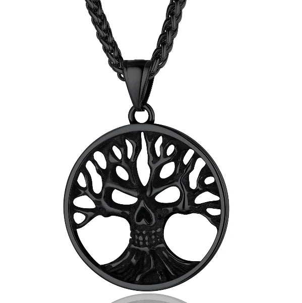 Skull Pendant Necklace — Stainless Steel Gothic