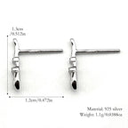 925 Silver Zircon Wand Stud Earrings — SS