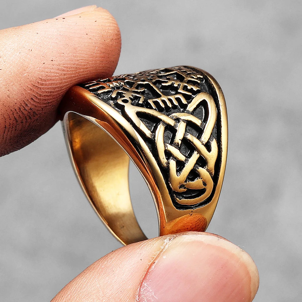 Compass Celtic Ring — Stainless Steel
