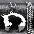 Horse Steel Pendant Silhouette Hollow Horsehead