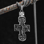 Retro Jesus Cross Pendant — Stainless Steel