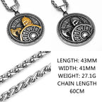 Nordic Viking Odin Warrior Axe Shield Retro Pop Pendant Necklace Stainless Steel Amulet Necklace Men's Gift Jewelry Wholesale