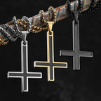 Inverted Cross Pendant — Stainless Steel
