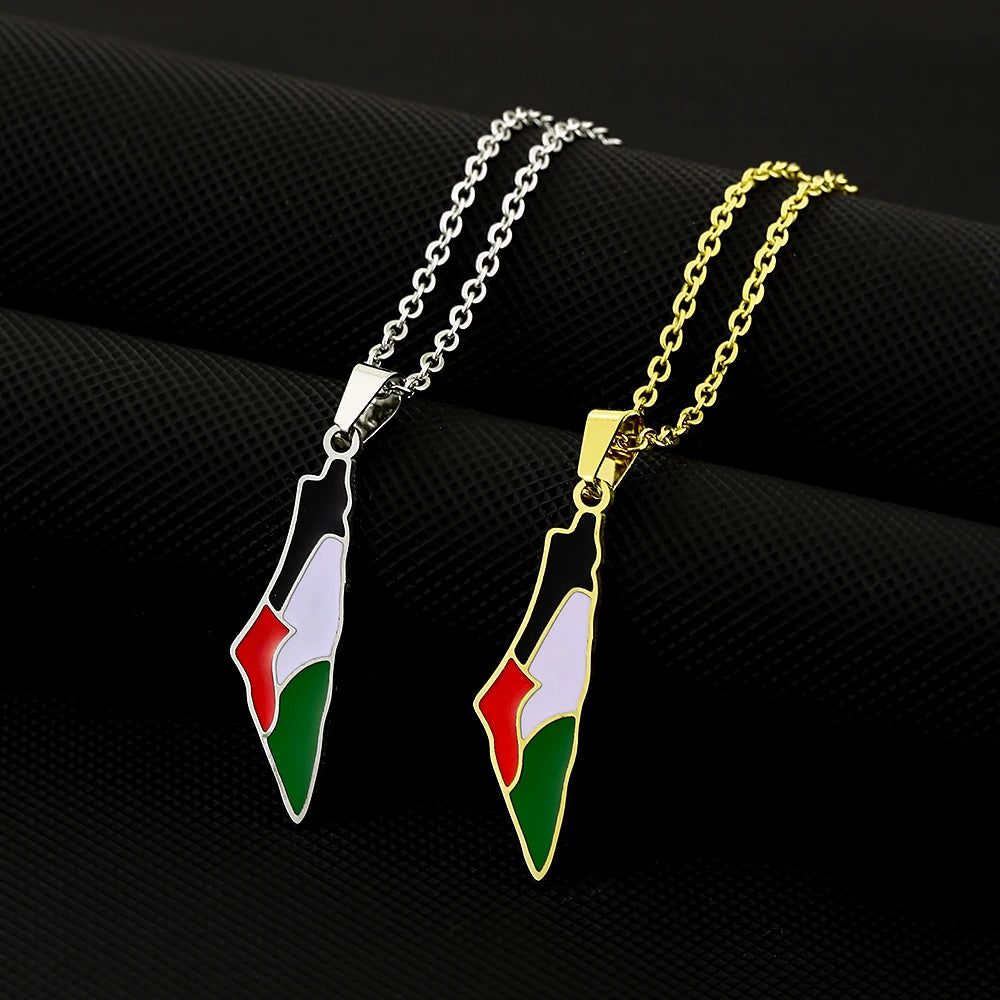 Palestine Map Pendant Necklace