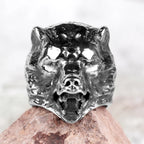 Stainless Steel Men Rings Bear Animal Rock Punk Hip Hop Personality for Biker Male Boyfriend Jewelry Creativity Gift