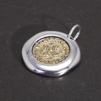 Real Pure 925 Sterling Silver Vajra Pestle Pendant Necklace for Men and Women Round Shape Gold Vermeil Amulet Jewelry