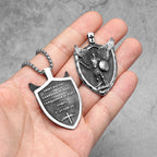 Archangel Michael Shield Pendant — Stainless Steel