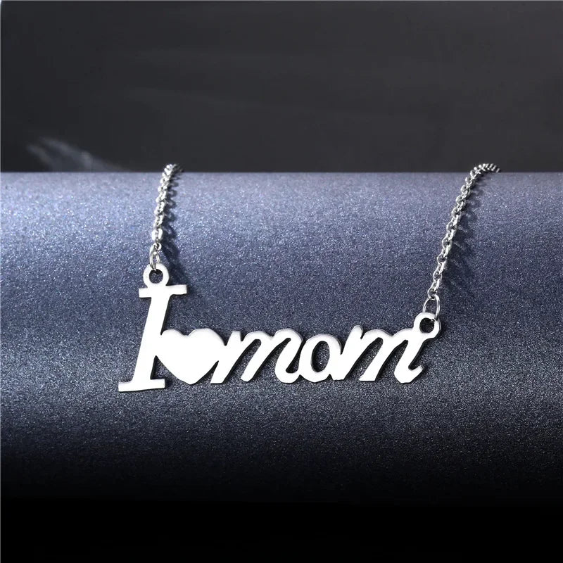 Mama Letter Pendant Necklace — Minimal