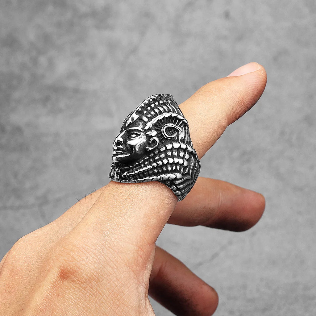 Egyptian Pharaoh Ring — Stainless Steel