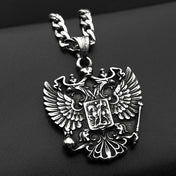 Russian Eagle Pendant Necklace — Stainless Steel