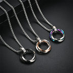 Round Ring Pendant Necklace — Stainless Steel