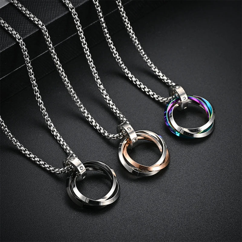 Round Ring Pendant Necklace — Stainless Steel