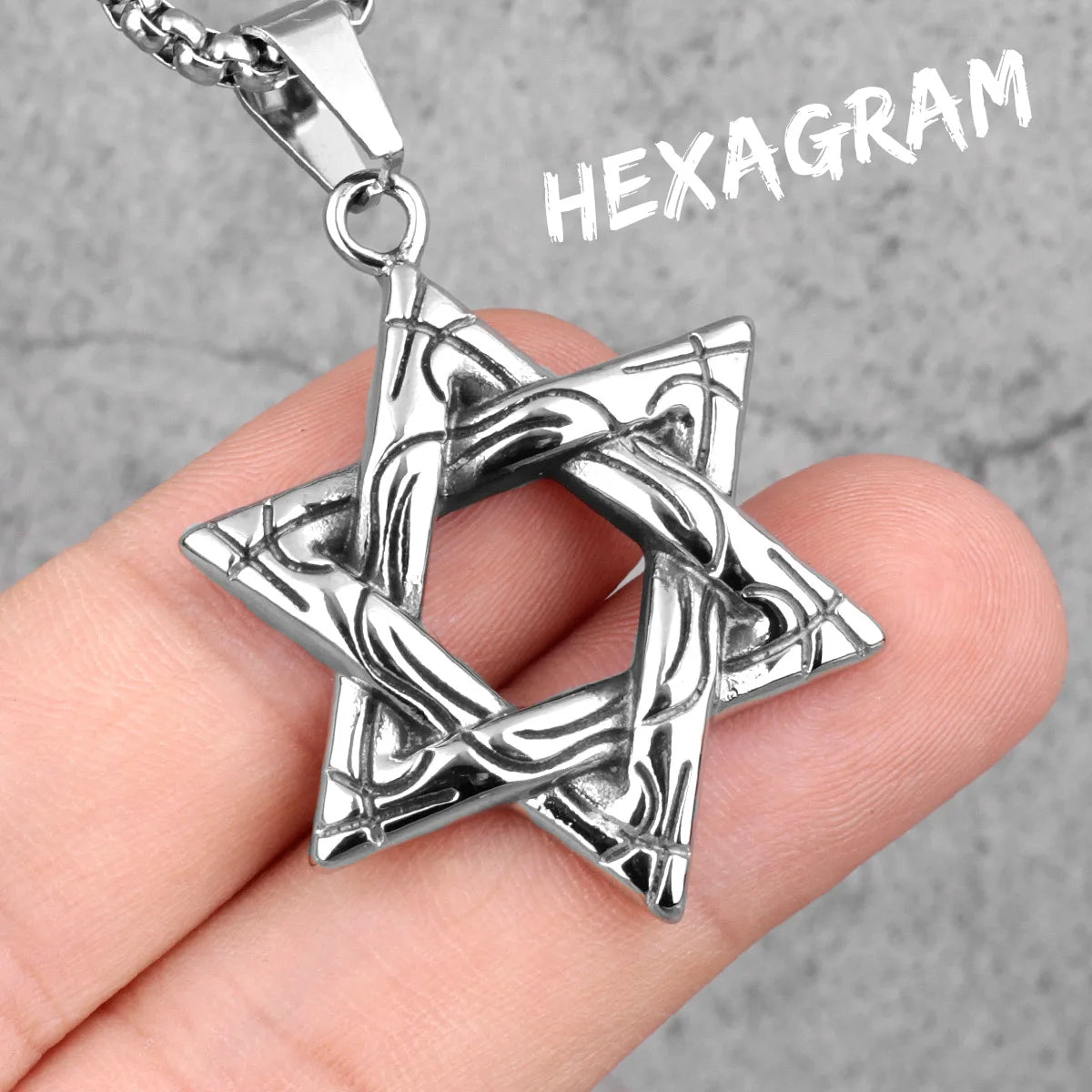 Star of David Pendant — Stainless Steel