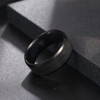 1Pcs European and American Punk Ring, Dark Plaid Snake Skin Texture Men's Ring, Trendy Hip-Hop Hand Accessory