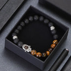 Tiger Eye Lava Bead Chakra Bracelet