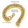 Heavy 16/20mm Gold Color Cuban Curb Link Chain Stainless Steel Necklace Mens Gift Custom Size 7-40inch