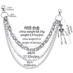 Skeleton Pendant Multi-Layer Pants Chain — Gothic Jeans Chain