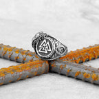 Vintage Stainless Steel Viking Amulet Ring Norse Compass Runes Men and Women Rings Teens Multi Style Jewelry Boyfriend