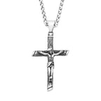 Cross Jesus Steel Pendant Vintage 316L Religious