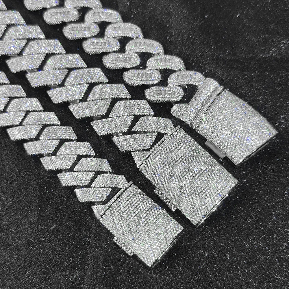 Iced Out Cuban Chain Necklace Stainless Steel 29MM