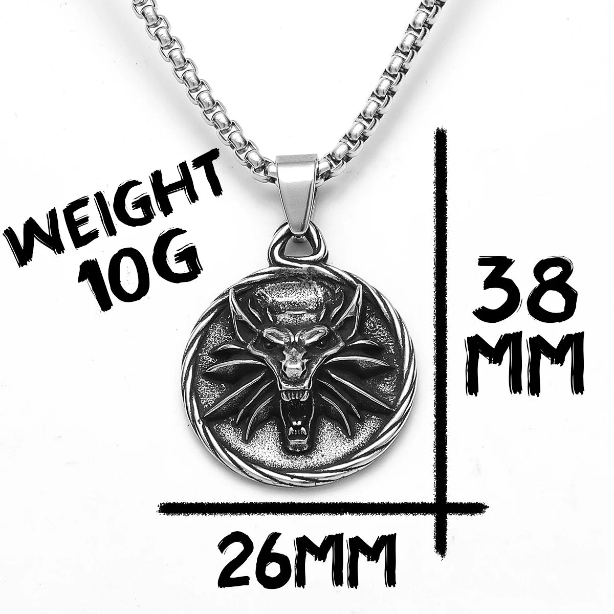 Wolf King Pendant Necklace Stainless Steel