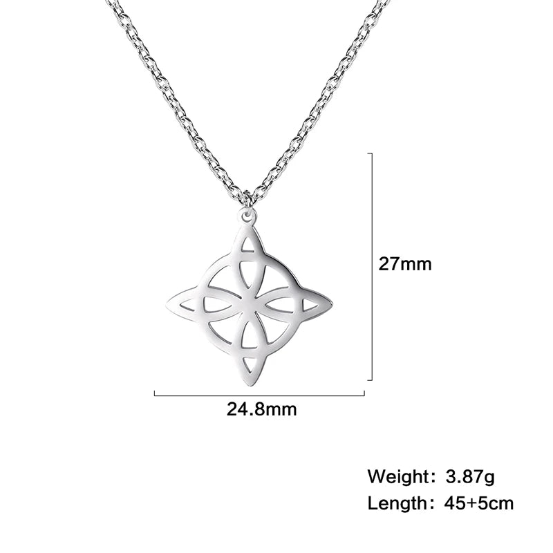 Witch Knot Pentagram Double Amulet Protection Necklace