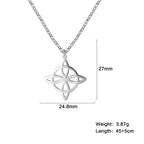 Double Amulet Protection Necklace Witch Knot Pentagram Tetragrammaton Stainless Steel Protection Jewerly Wholesale