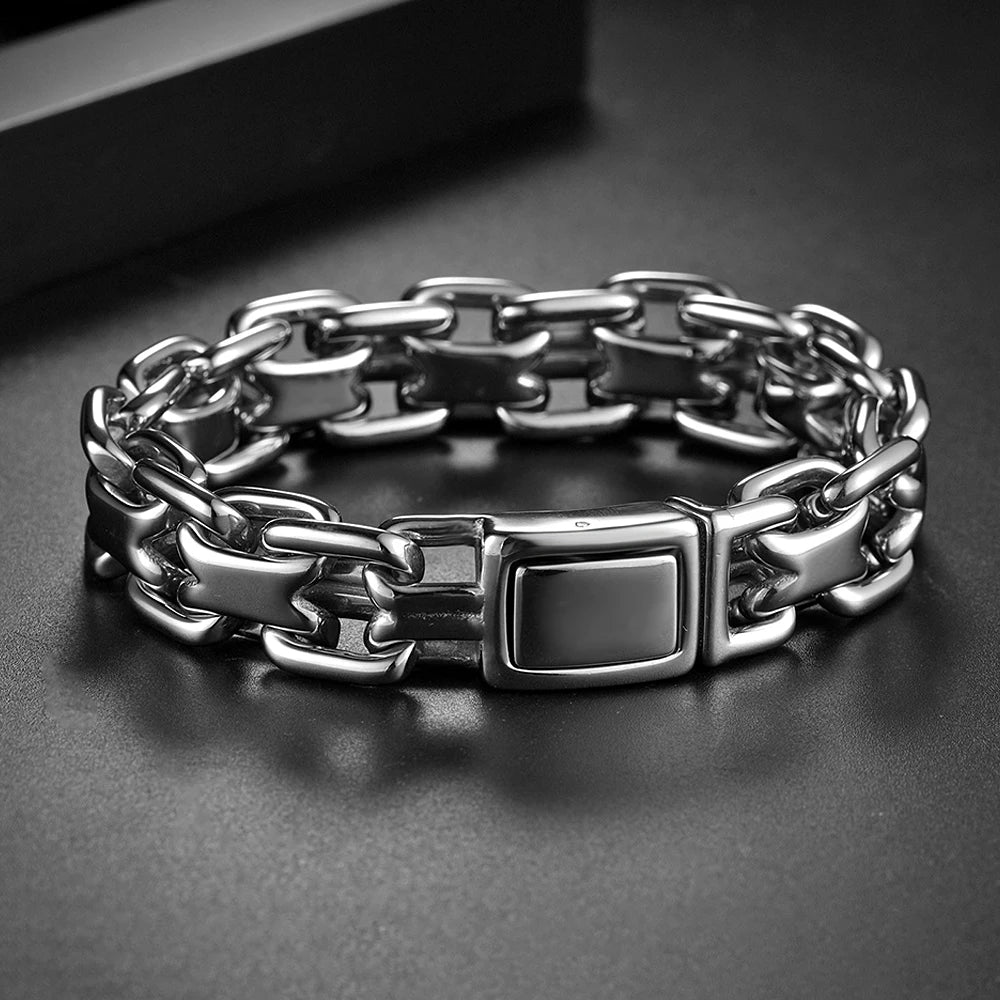 Vintage Double Zero Link Cuban Chain Bracelet — Stainless Steel