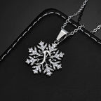 Gold Snowflake Pendant Necklace Statement