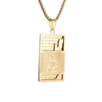New Gold Color Crucifix Image Men\\'s Pendant Christ Miami Cuban Religious Necklace for Daily Wear Fashion Jewelry Accessories