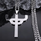Gothic Silver Pendant Chain Necklace — Stainless Steel