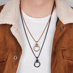 Cross Ring Black Mens Long Necklaces Pendants Chain Hip Hop Punk for Boy Male Stainless Steel Jewelry Creativity Gift Wholesale