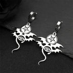 Star Bat Silver Earrings Gothic David Evil Eye